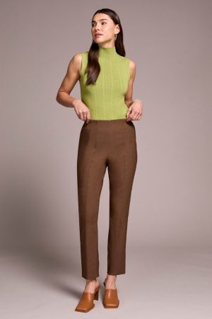 Flatten It® Pull-On Slim Leg Ankle Pants-Wood