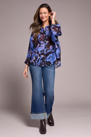 Flowy Dolman Sleeve Blouse-Blueviolet
