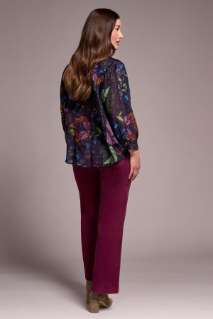 Flowy Dolman Sleeve Blouse-Nightfall