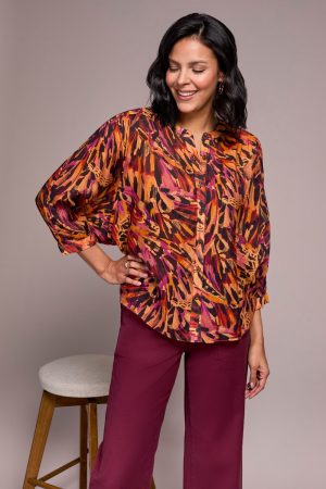 Flowy Dolman Sleeve Blouse-Roseberry