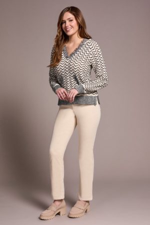 Fringe Long-Sleeve Hooded Sweater-H.charcoal