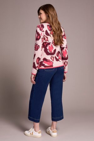 Fuzzy Double Knit Crew Neck Sweater-Cream