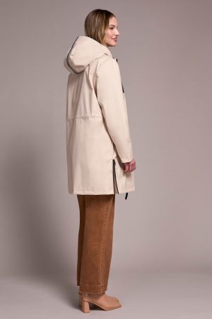 Stormie Hydrochromatic & Water Repellent Rain Jacket (plaid when wet) -Sandstone