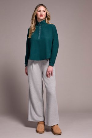 Johnny Collar Ribbed Henley Top-Silverpine