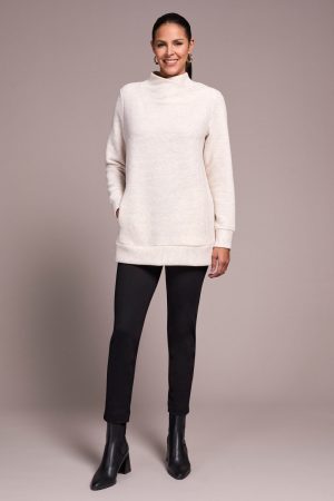 Long-Sleeve Tunic With Invisible Pockets-Sandstone