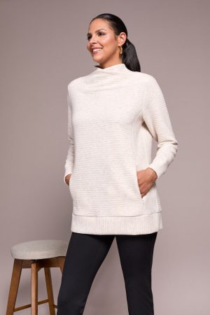 Long-Sleeve Tunic With Invisible Pockets-Sandstone