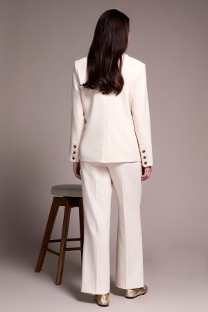 Signature Luxury Twill Long-Sleeve Lined Blazer-Moonstone