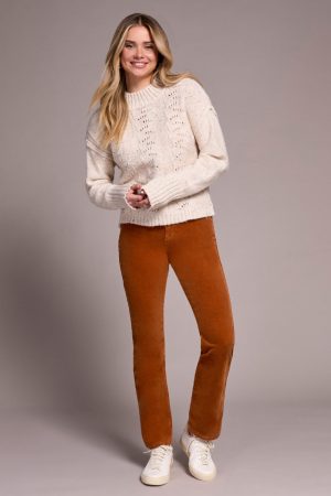 Multi Speckle Crew Neck Sweater-M cream