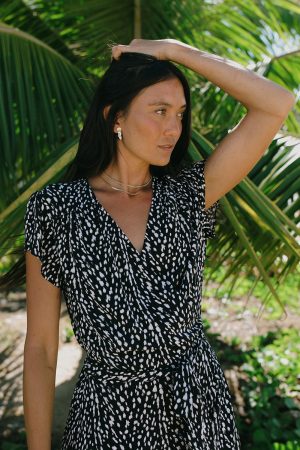 Ibiza Wrap Maxi Dress With Short Sleeves-Ibiza