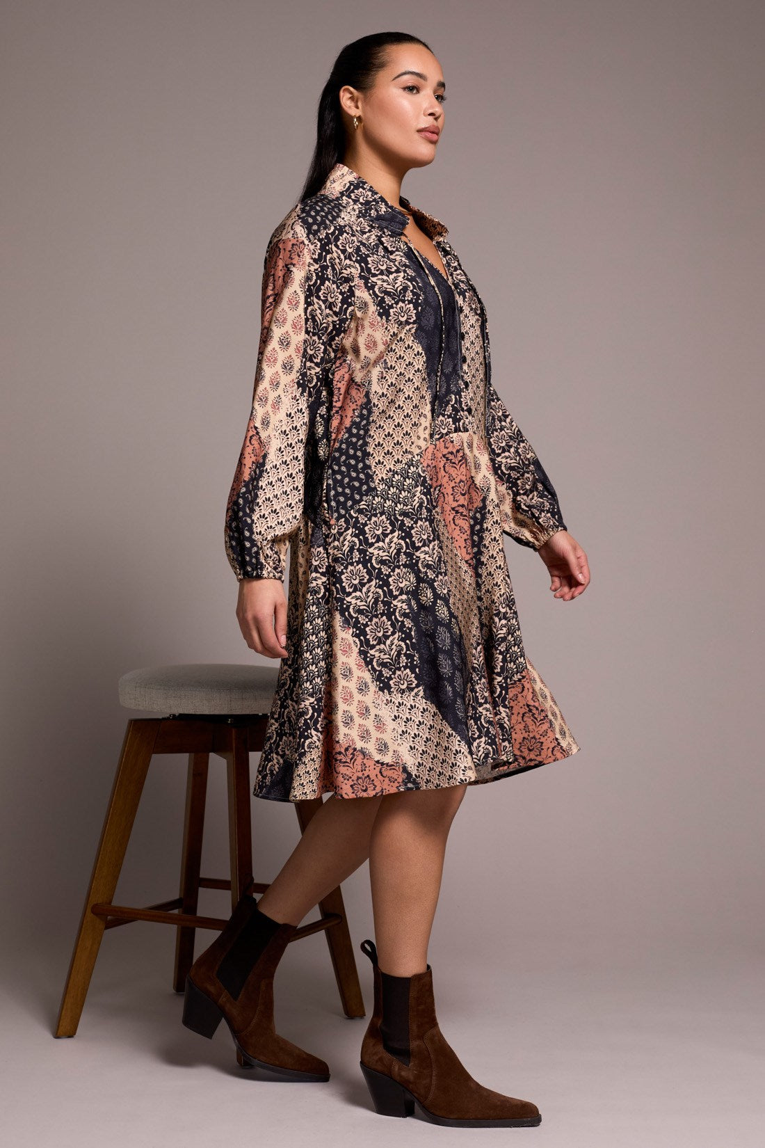 tribal-printed-patchwork-raglan-3-4-sleeve-notch-neck-dress-almondlatte-111-5947o3249.jpg