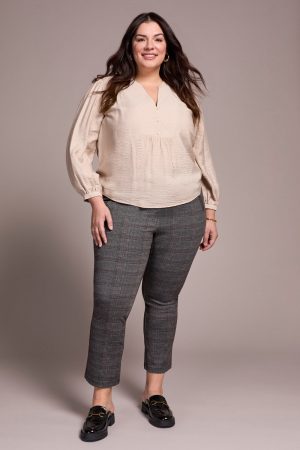 Printed Ponte Pull-On Kick Flare Ankle Pant-Ivy