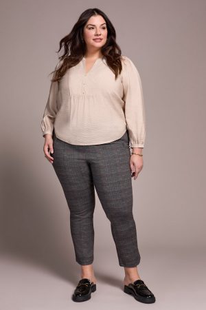 Printed Ponte Pull-On Kick Flare Ankle Pant-Ivy