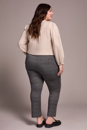 Printed Ponte Pull-On Kick Flare Ankle Pant-Ivy