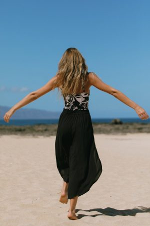 Black Pull On Cover Up Pants-Black