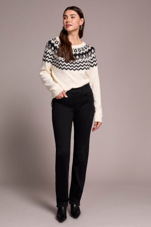 Sophia Curvy Boundless Stretch Denim Pull-On Straight Leg Jeans-Black