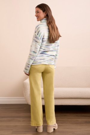 Space Dye Turtleneck Sweater-M cream