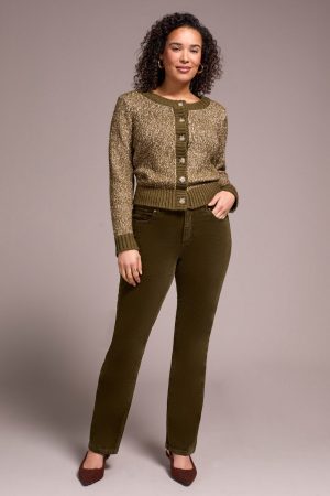 Straight Leg Stretch Corduroy Pant-Ivy