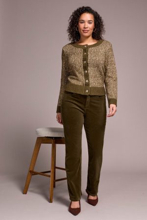 Straight Leg Stretch Corduroy Pant-Ivy