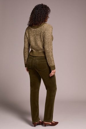 Straight Leg Stretch Corduroy Pant-Ivy