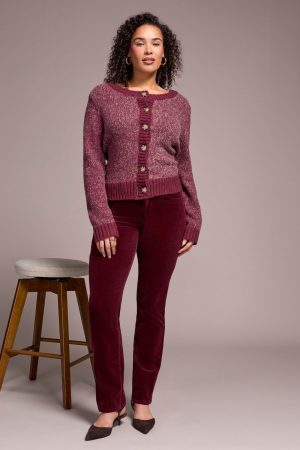 Straight Leg Stretch Corduroy Pant-Wine
