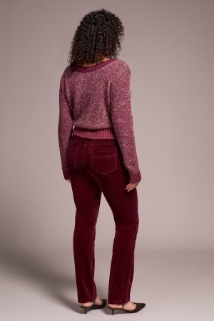 Straight Leg Stretch Corduroy Pant-Wine