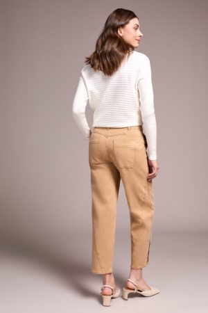 Stretch Twill Patch Pocket Ankle Pants-Icelatte
