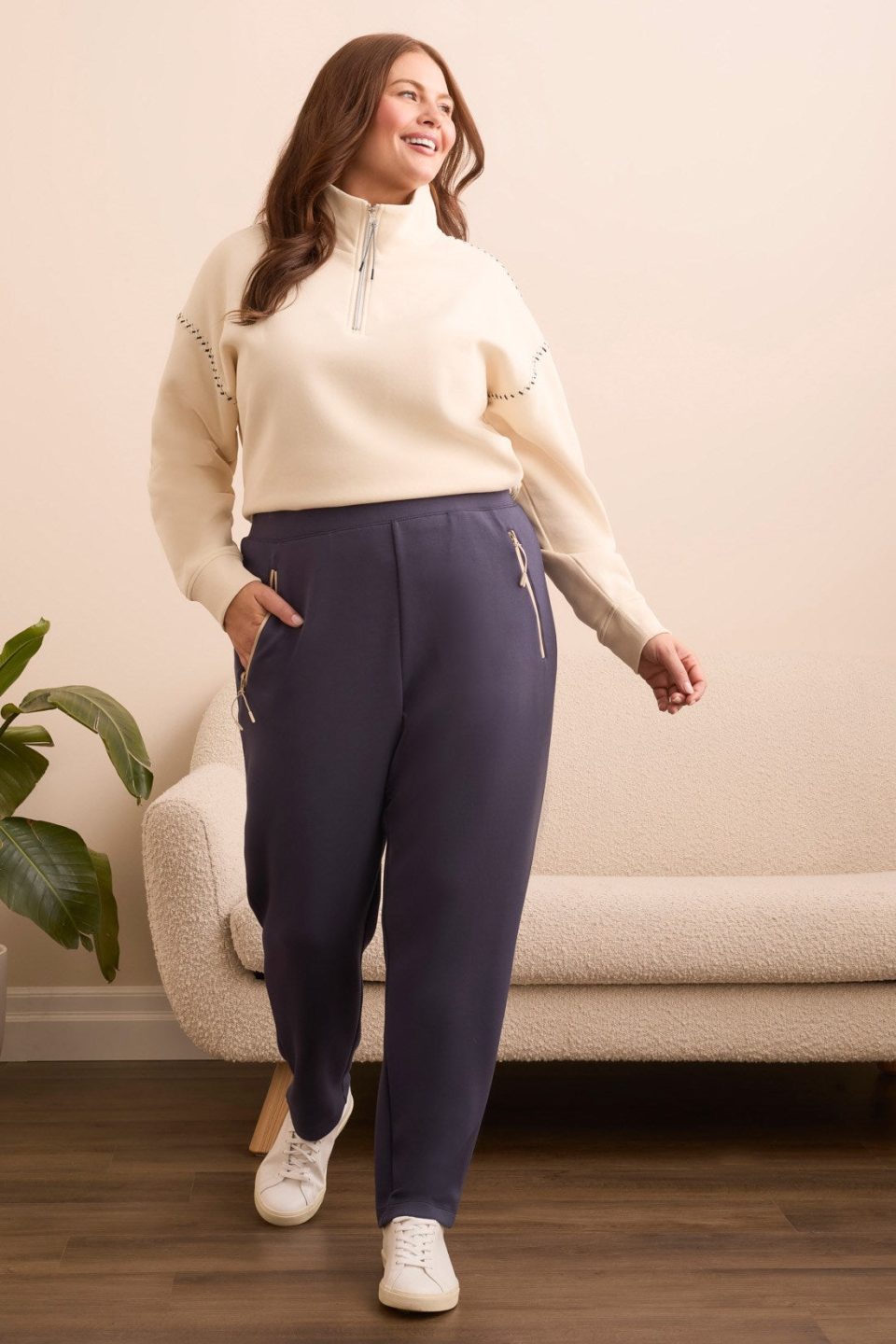 Techno Lux Pull-On Ankle Pants-Sapphire