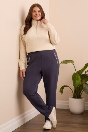 Techno Lux Pull-On Ankle Pants-Sapphire