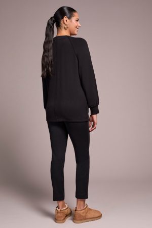 Techno Lux Two-Way Front Zipper Cardigan-Black