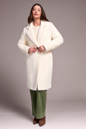 Soft Plush Button-Front Coat-Moonstone