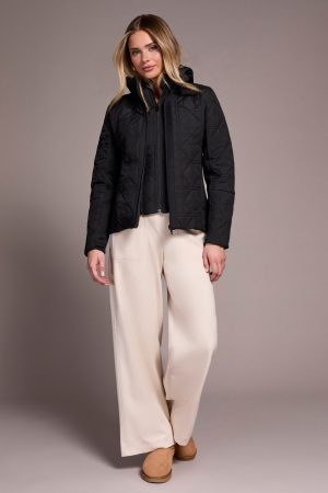 Water Repellent Textured Jacket-Black