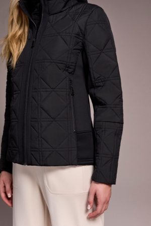 Water Repellent Textured Jacket-Black