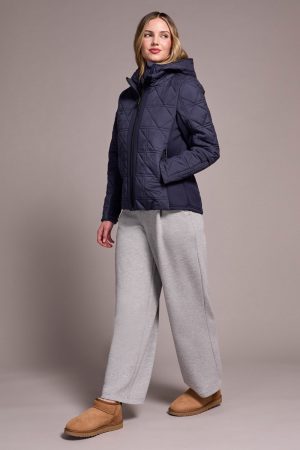 Water Repellent Textured Jacket-Sapphire