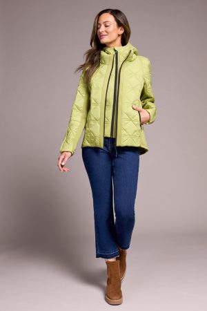 Water Repellent Textured Jacket-Wasabi