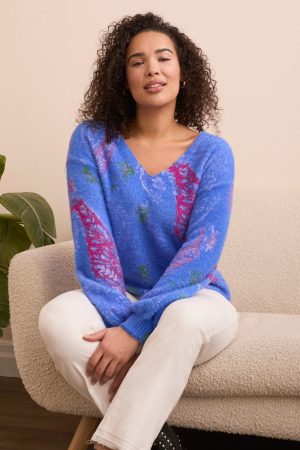 Wear 2 Ways Front To Back Sweater-Lapisblue